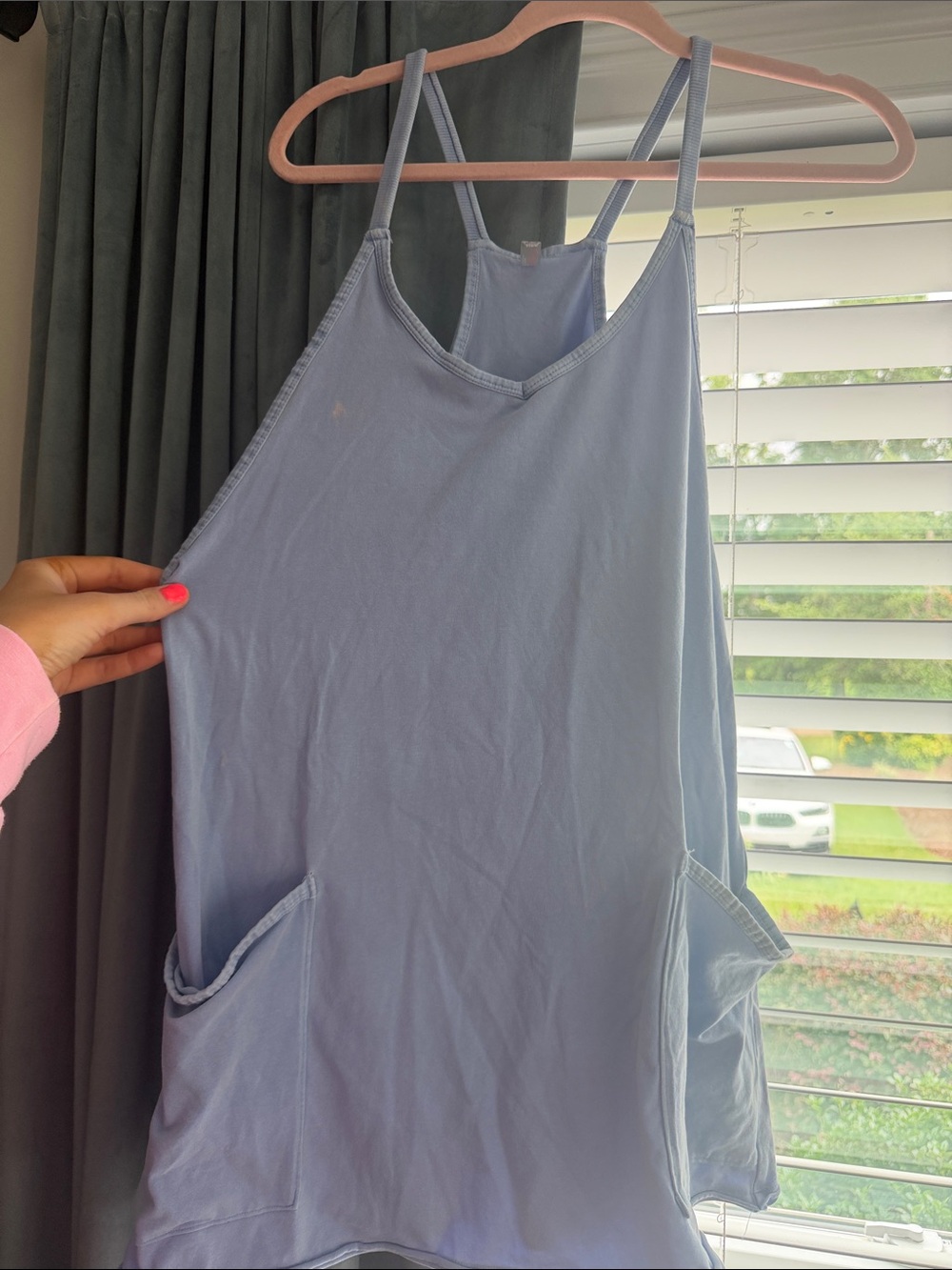 Free People Light Blue Double-Pocket Camisole Dress